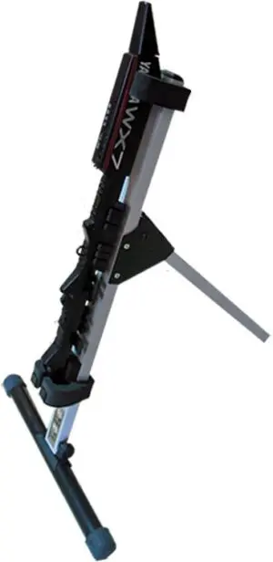 A SaxRax Wind Synthesizer Stand (EWI - 4000) with a handlebar attached to it.