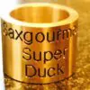A gold ring with the words " saxgourme super duck ".