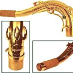 A Saxgourmet Gold Lacquered Tenor Neck for Selmer with a gold plated mouthpiece.